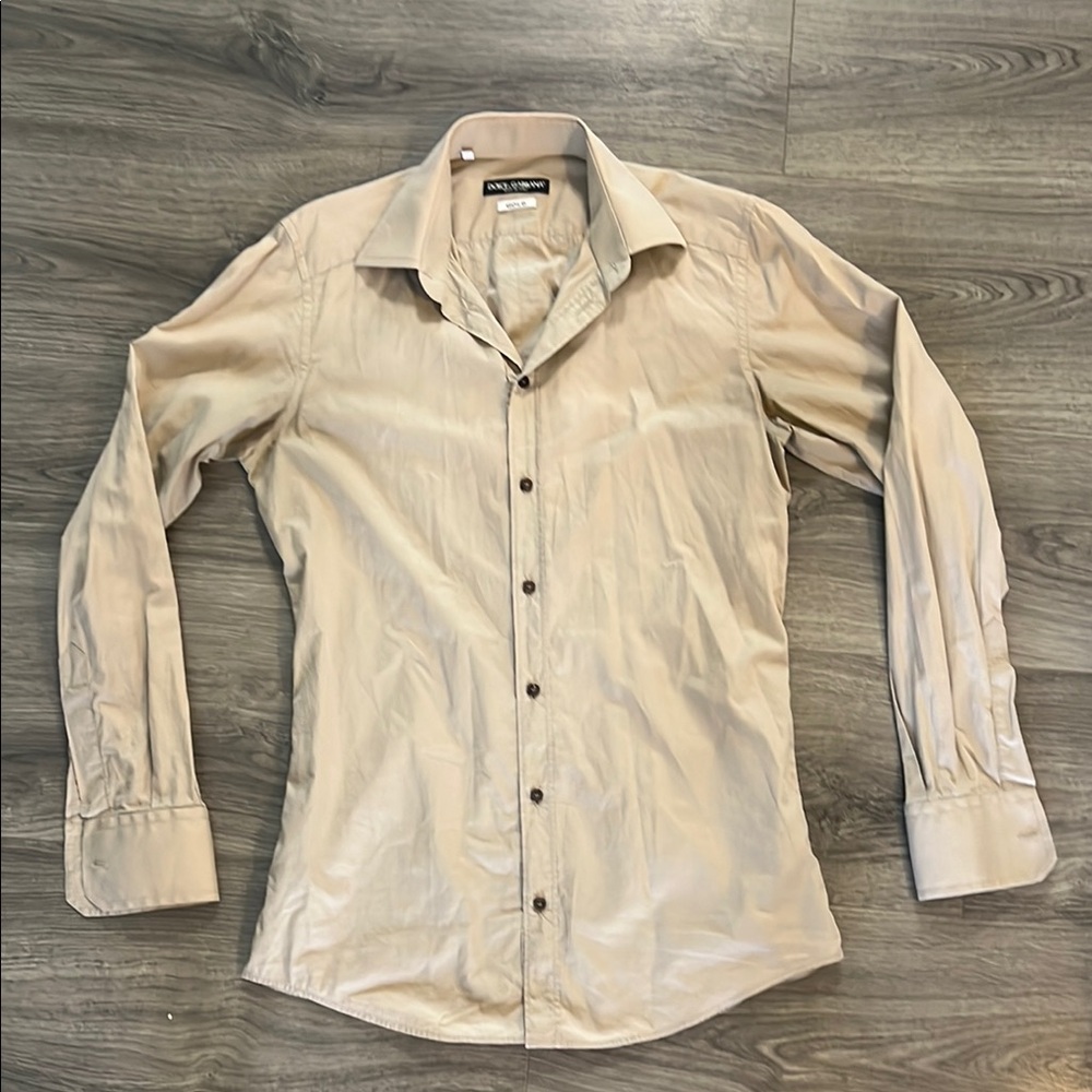 Dolce & Gabbana Tan Casual Button Down Shirt